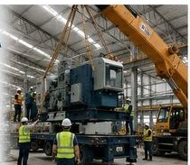 Instalación de maquinaria industrial en planta